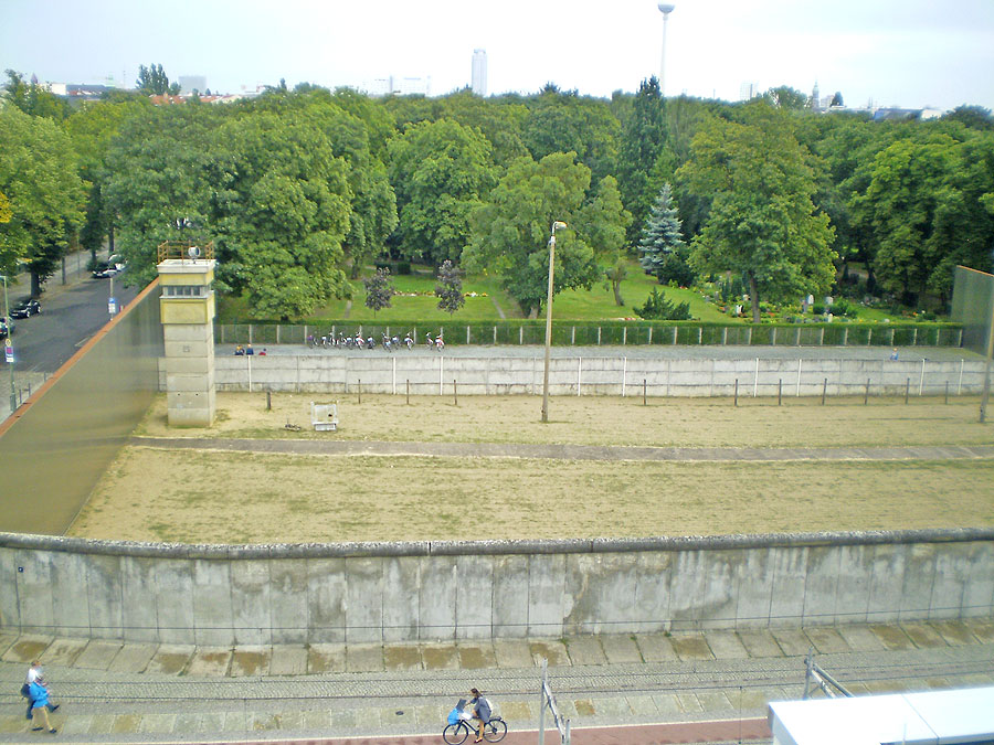 Aerial View No Mans land and Berlin Wall